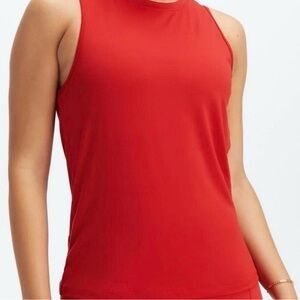Fabletics Red Fitted Sleeveless Tank Top